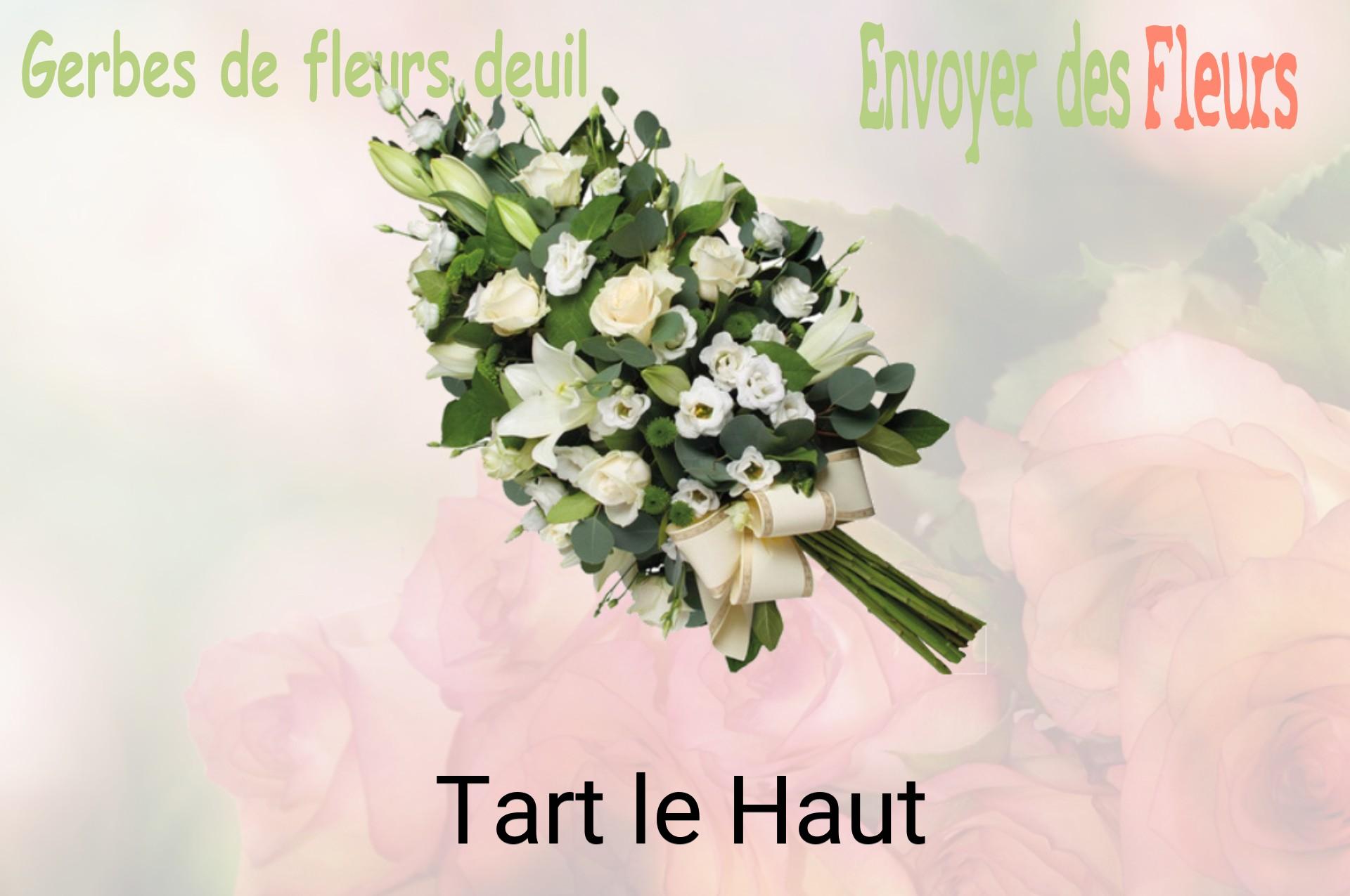 Gerbe de fleurs de deuil livrée à Tart-le-Haut